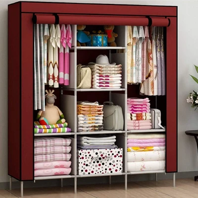 Portable 3 layer wardrobe