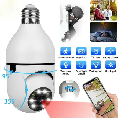 Bulb WIFI Camera PTZ HD Infrared Night Vision Two Way Talk Baby Monitor Auto Tracking For Home Security Spot deliver